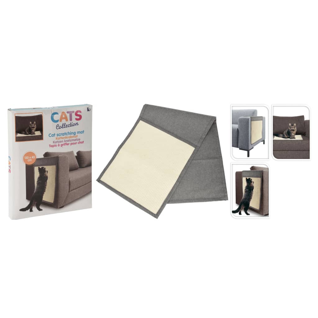 Tapis à gratter pour chat gris 130x45 cm