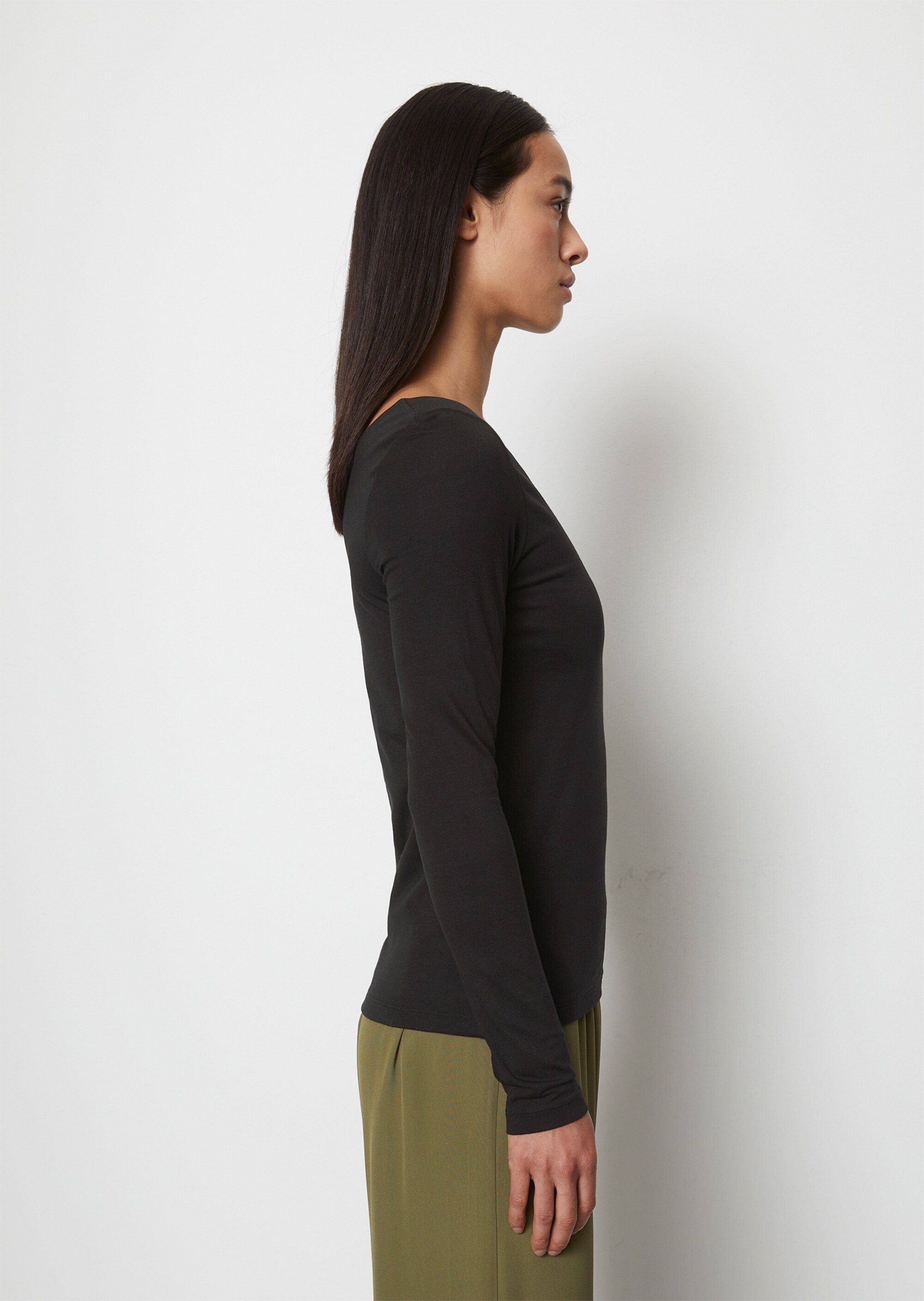 Longsleeve regularaus Stretch-Jersey