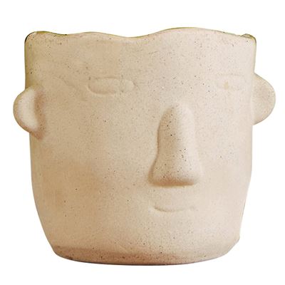 Pots en terre cuite visages