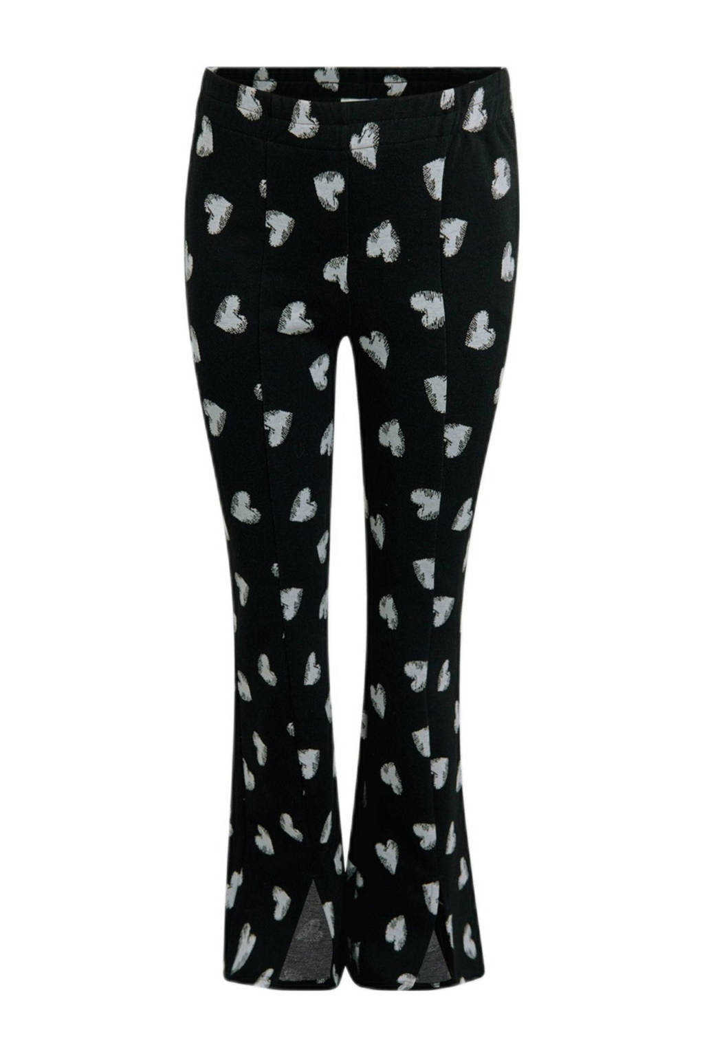 Shoeby broek met hartjes zwart/wit