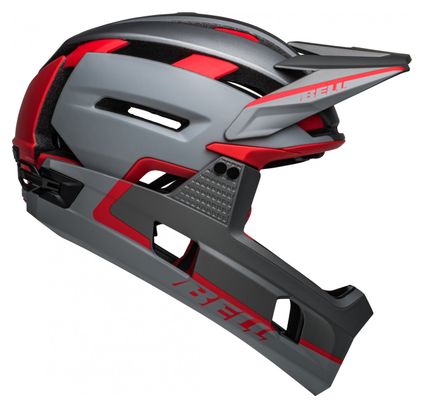 Casque avec Mentonnière Amovible Bell Super Air R Mips Gris Rouge