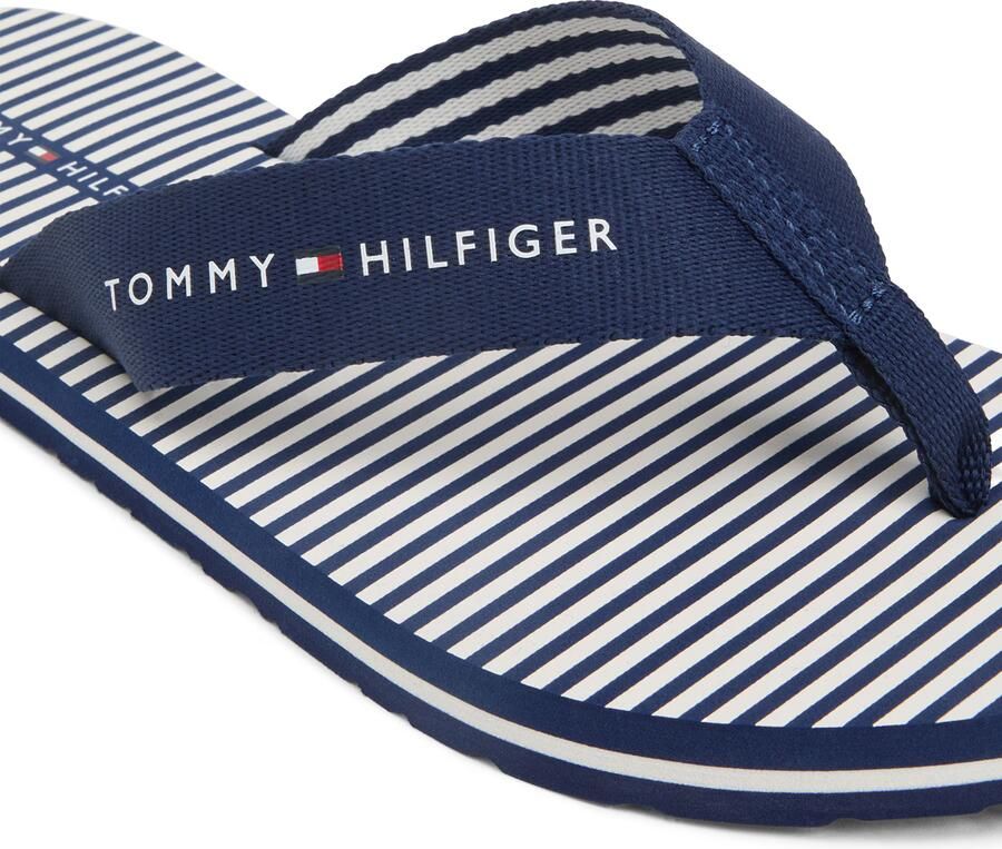 TOMMY HILFIGER Teenslipper 'Ithaca' donkerblauw wit