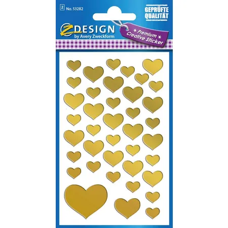Avery Zweckform Z-Design Deko Sticker, Herzen, 2 Bogen/78 Sticker