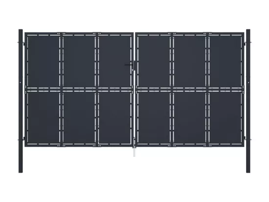 Portail de jardin Acier 400 x 175 cm Anthracite
