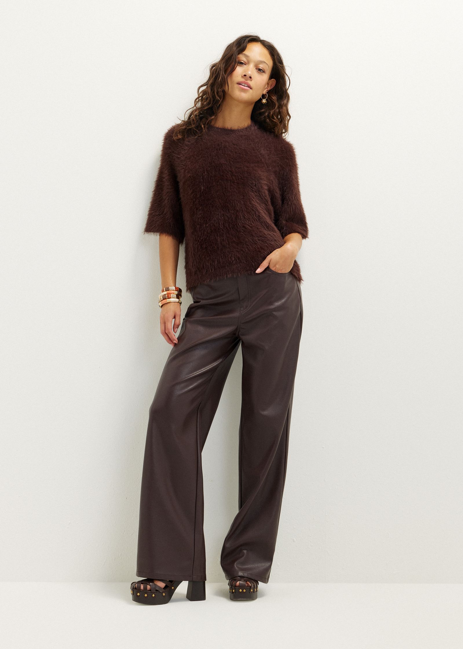 Fluffy trui met raglan mouw