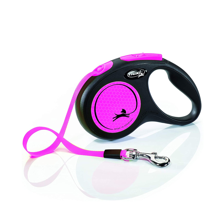 Guia extensível Flexi New Rosa Neon para Cães