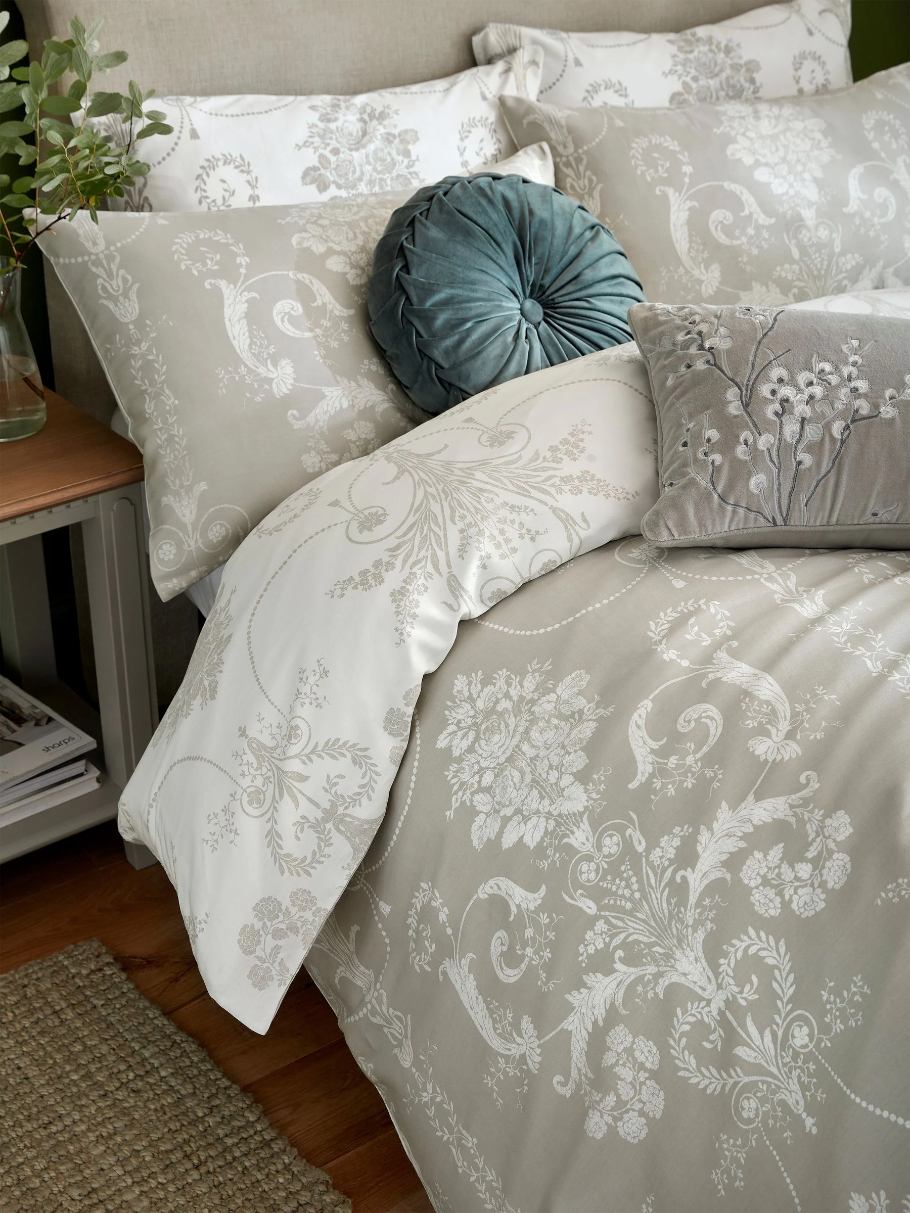 Laura Ashley 100% katoensatijn 200 -draads Josette dekbedovertrekset met kussenslopen