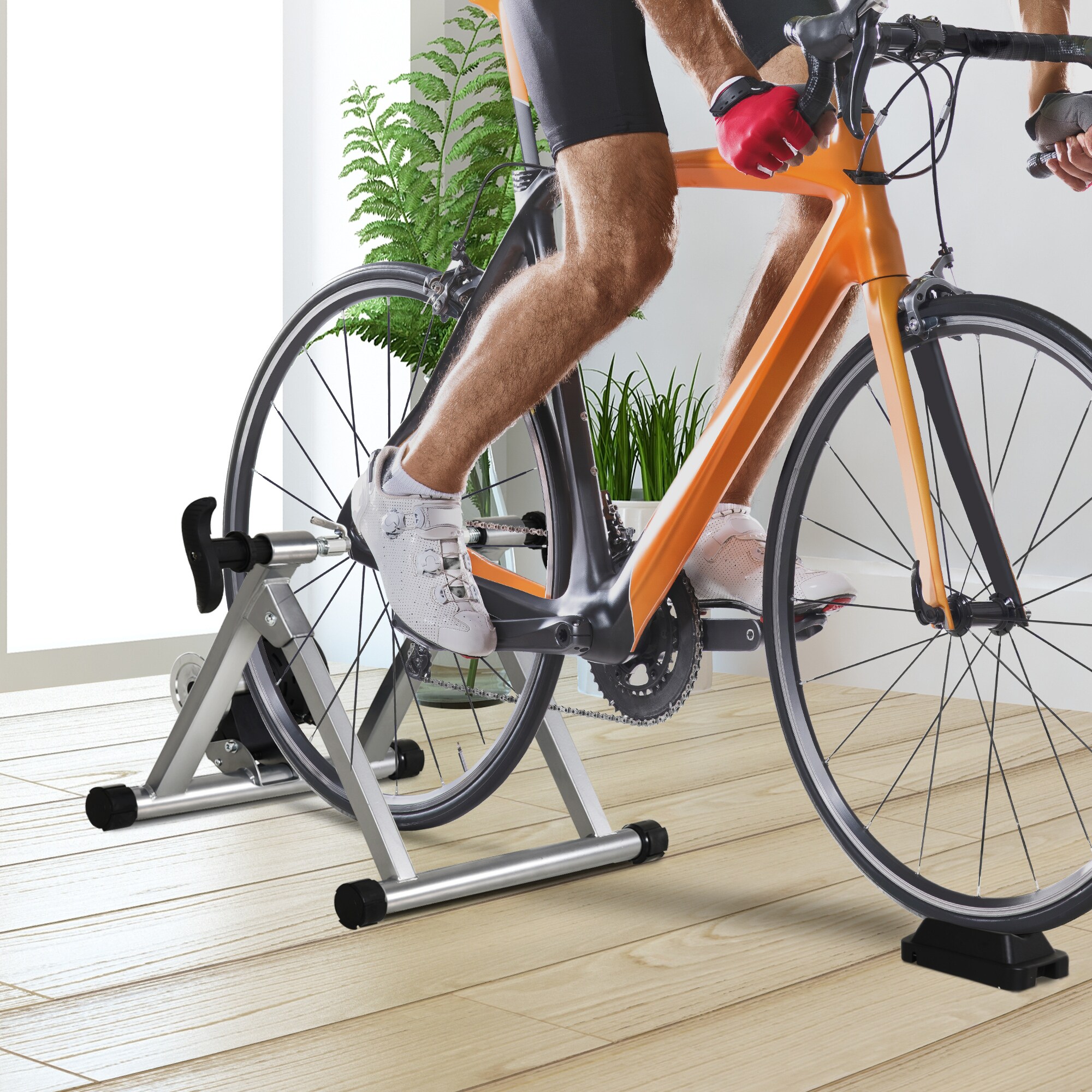 HOMCOM Heimtrainer mit Magnetbremse silber 47,2 x 54,5 x 39,1 cm (LxBXH)
