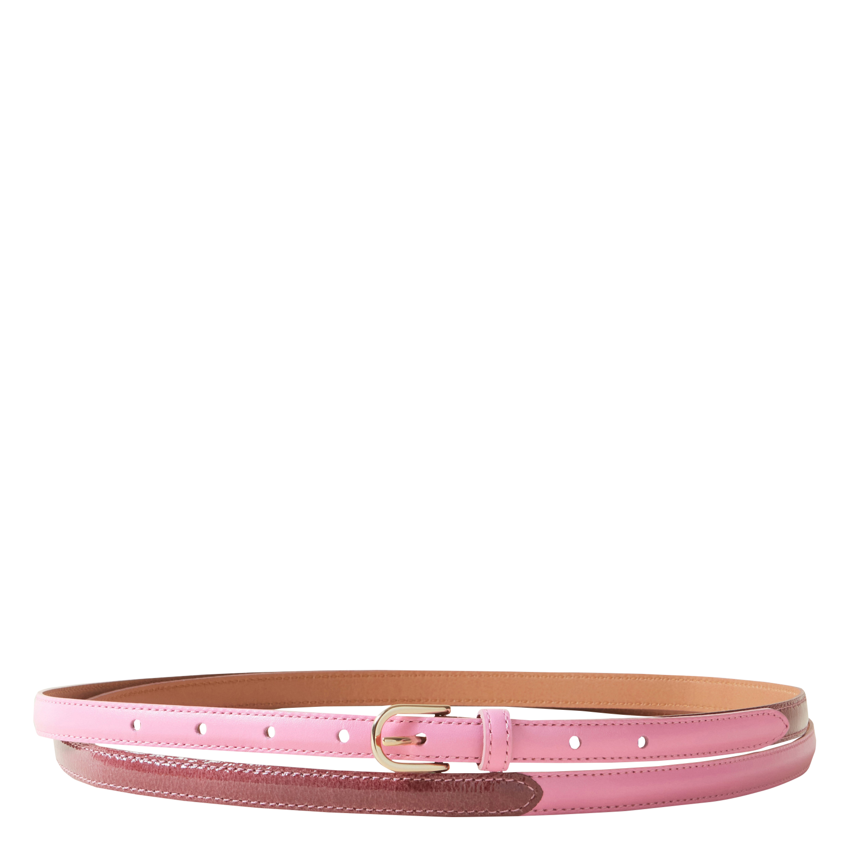 Ceinture fine en cuir | Rose