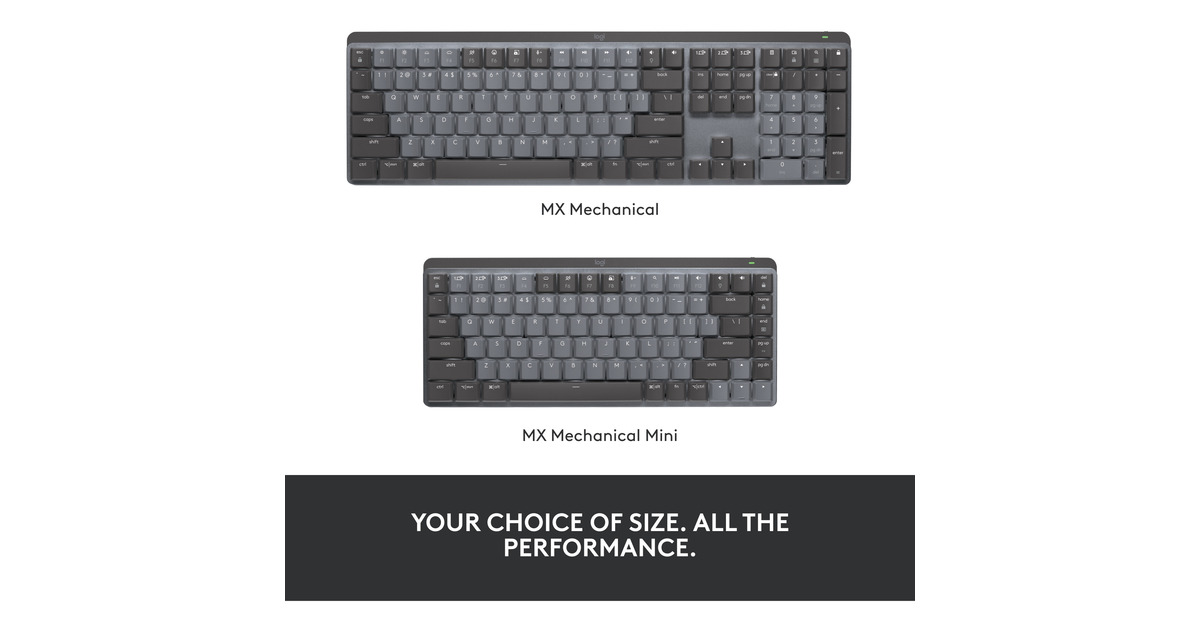 LogitechMX Mechanical Mini, toetsenbord  (Zwart/grijs, US-International, GL Tactile, Bluetooth Low Energy)