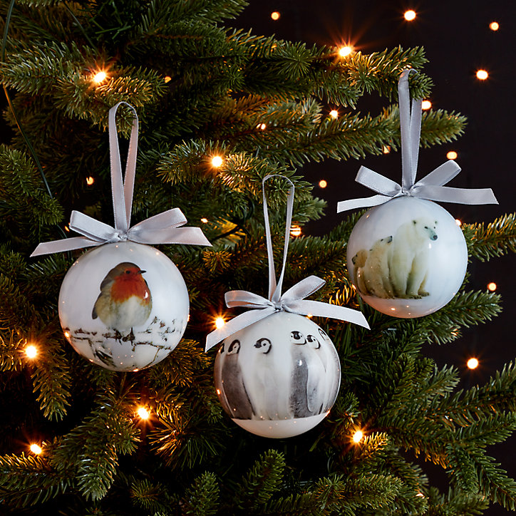 Boule de noël image ours polaire à suspendre