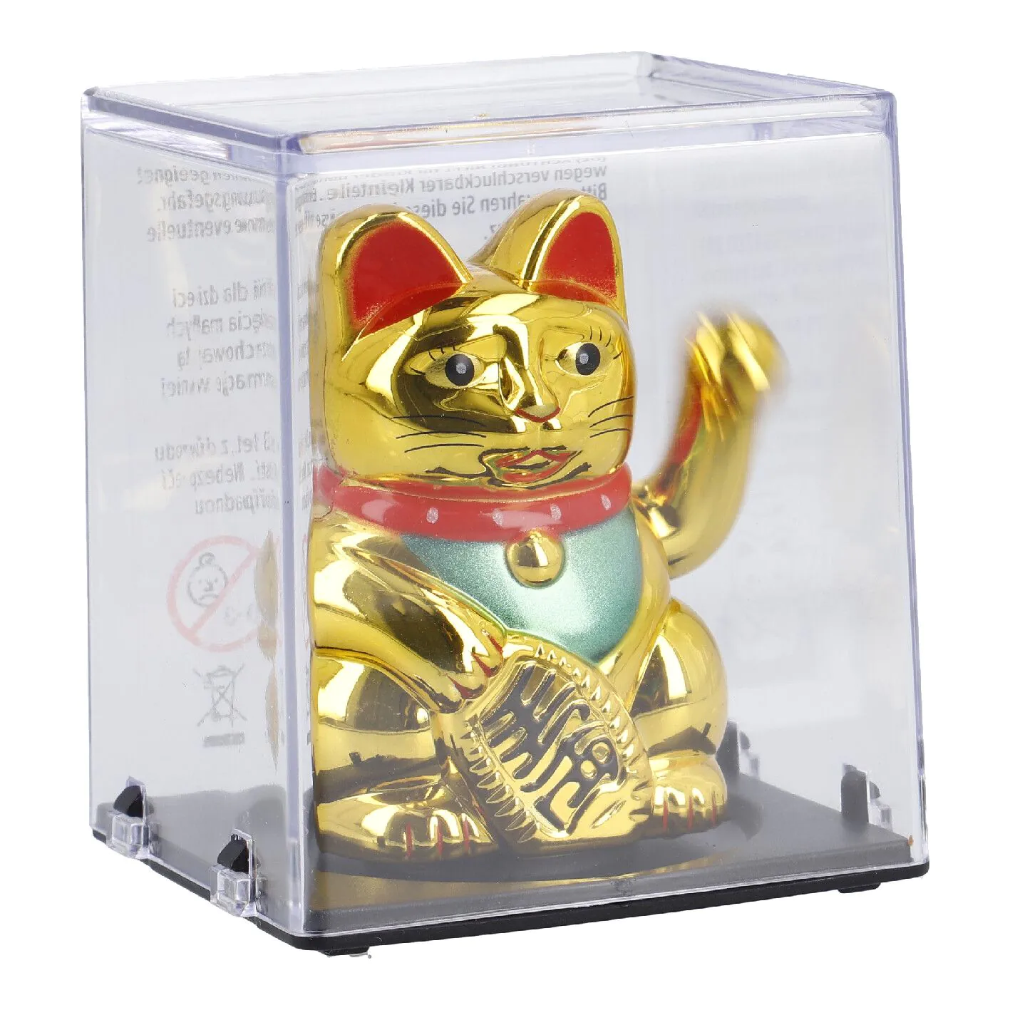 Solar-Winkekatze in Box, gold