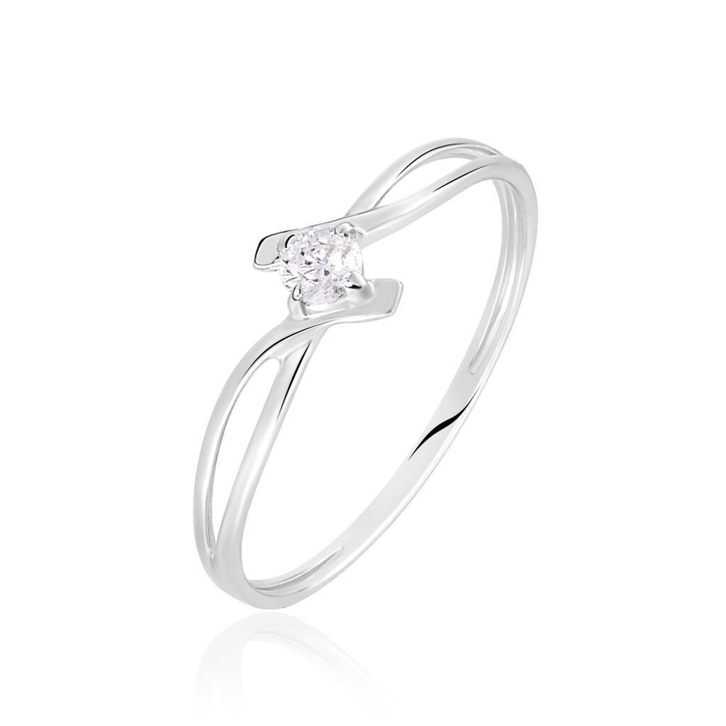 Bague Chamirame Or Blanc Oxyde De Zirconium