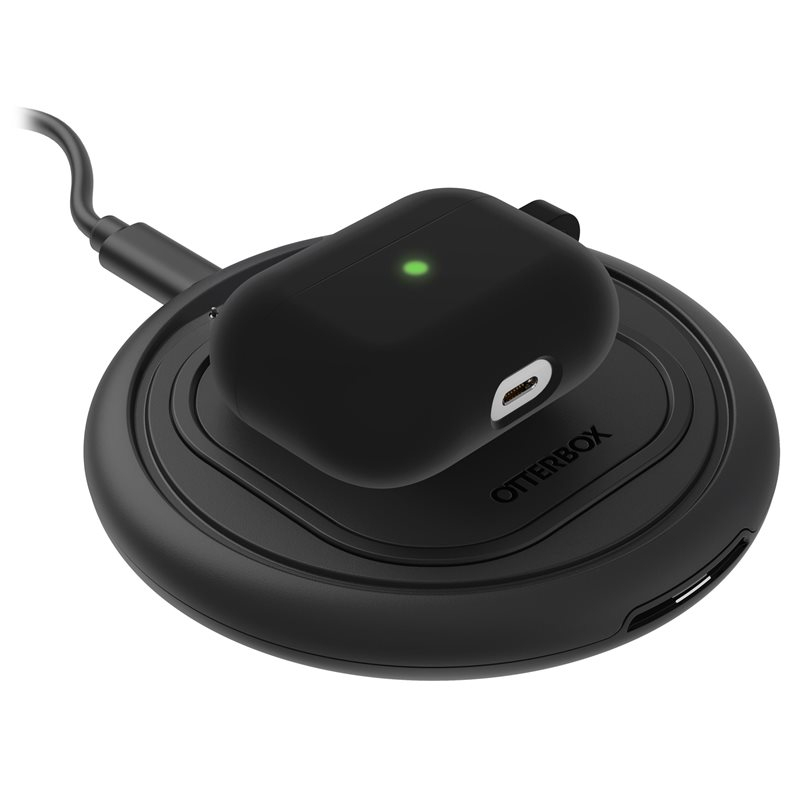 AirPods Pro Hardcase Schutzhülle Abdeckung mit 360° Schutz   Karabinerhaken (77-83782) - Black Taffy (Schwarz)