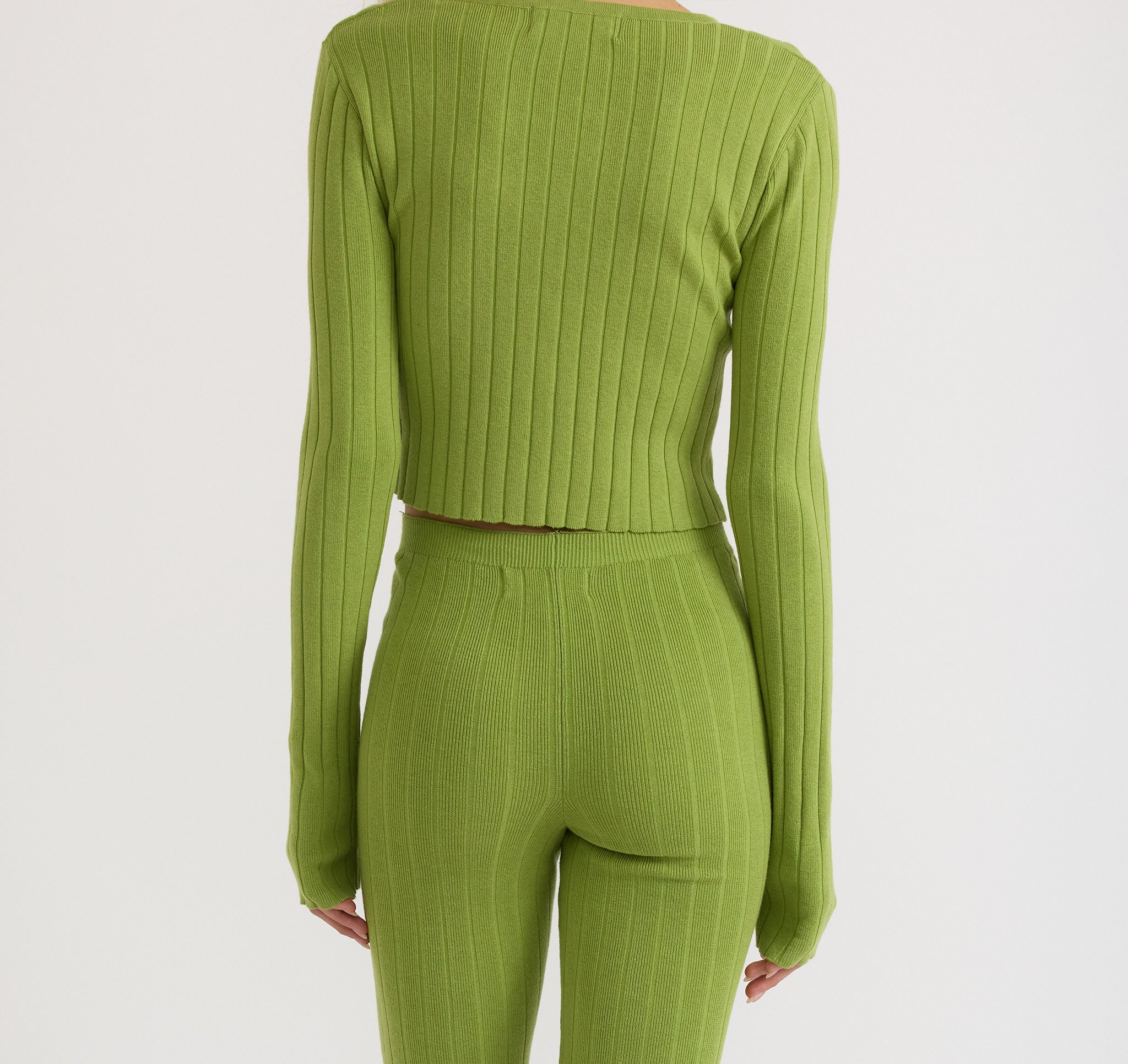 COTTON<br>Soft Knit Rib Crop Cardigan
