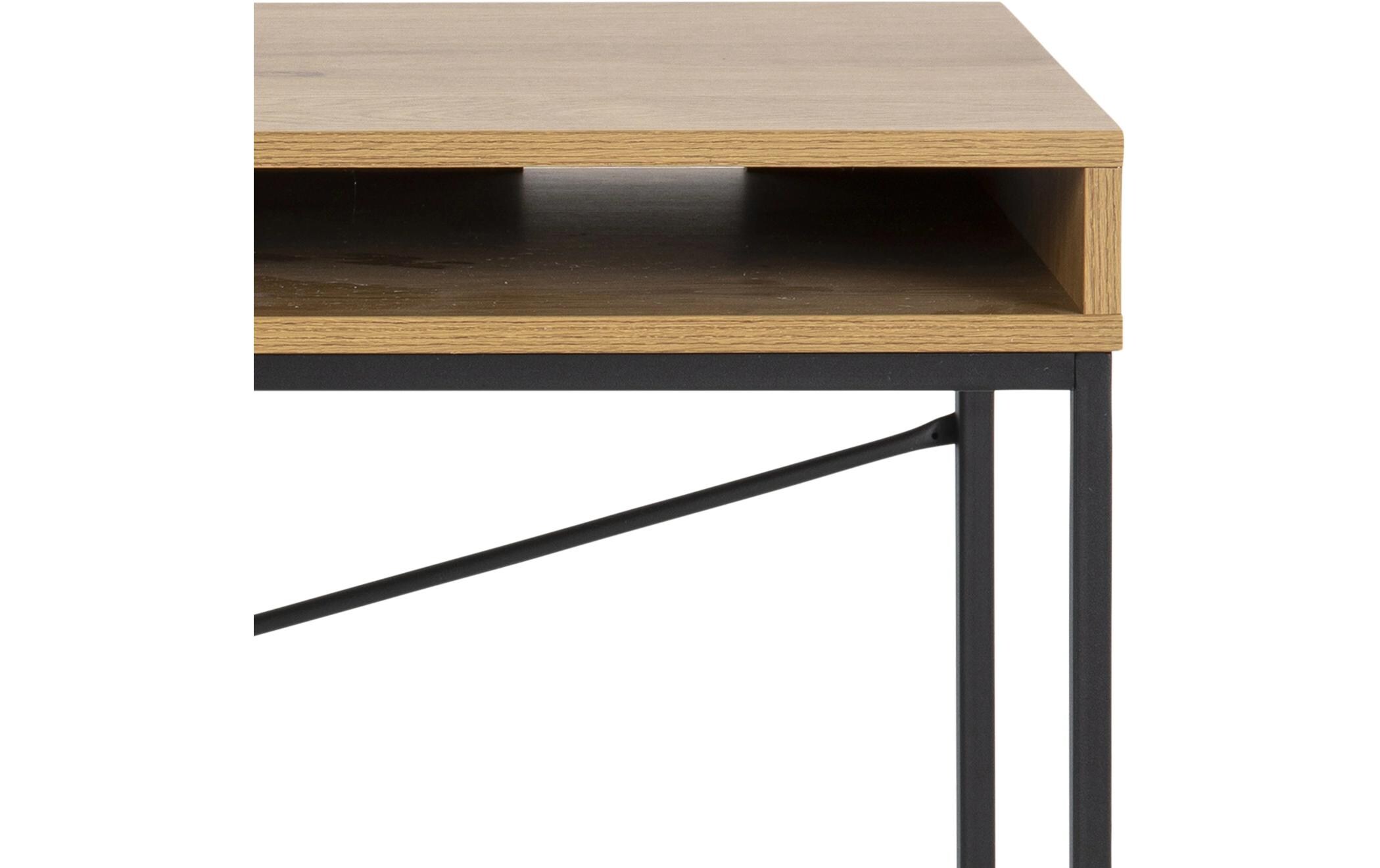 Tisch Seaford, Schwarz matt / Wildeiche matt<br>Bürotisch im modernen Industriestil