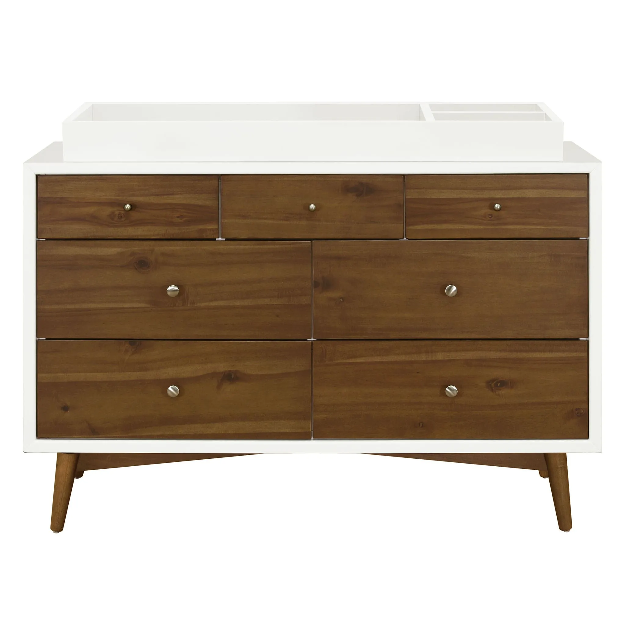 Babyletto Bureau 7 Tiroirs Palma - Blanc Chaud  Noyer