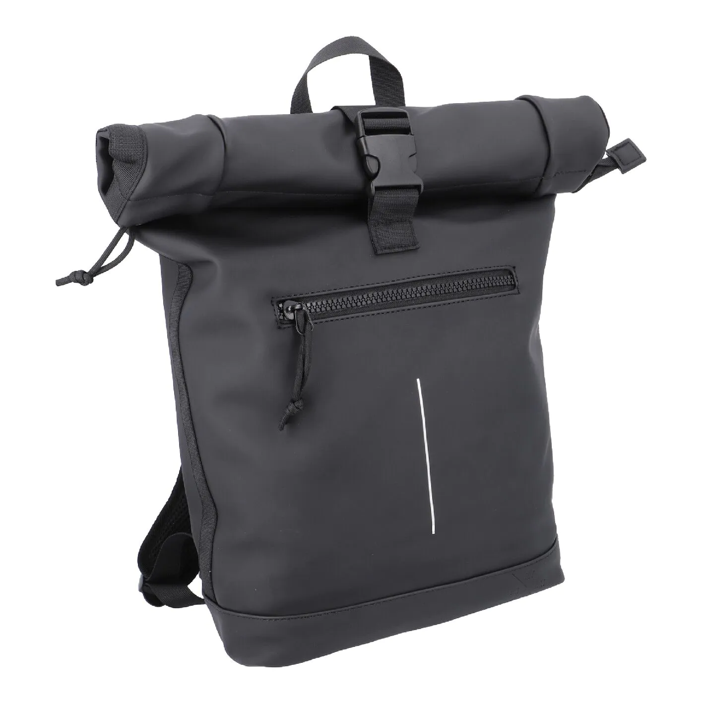 Rucksack Rolltop mit Reflektor, schwarz, 16 Liter