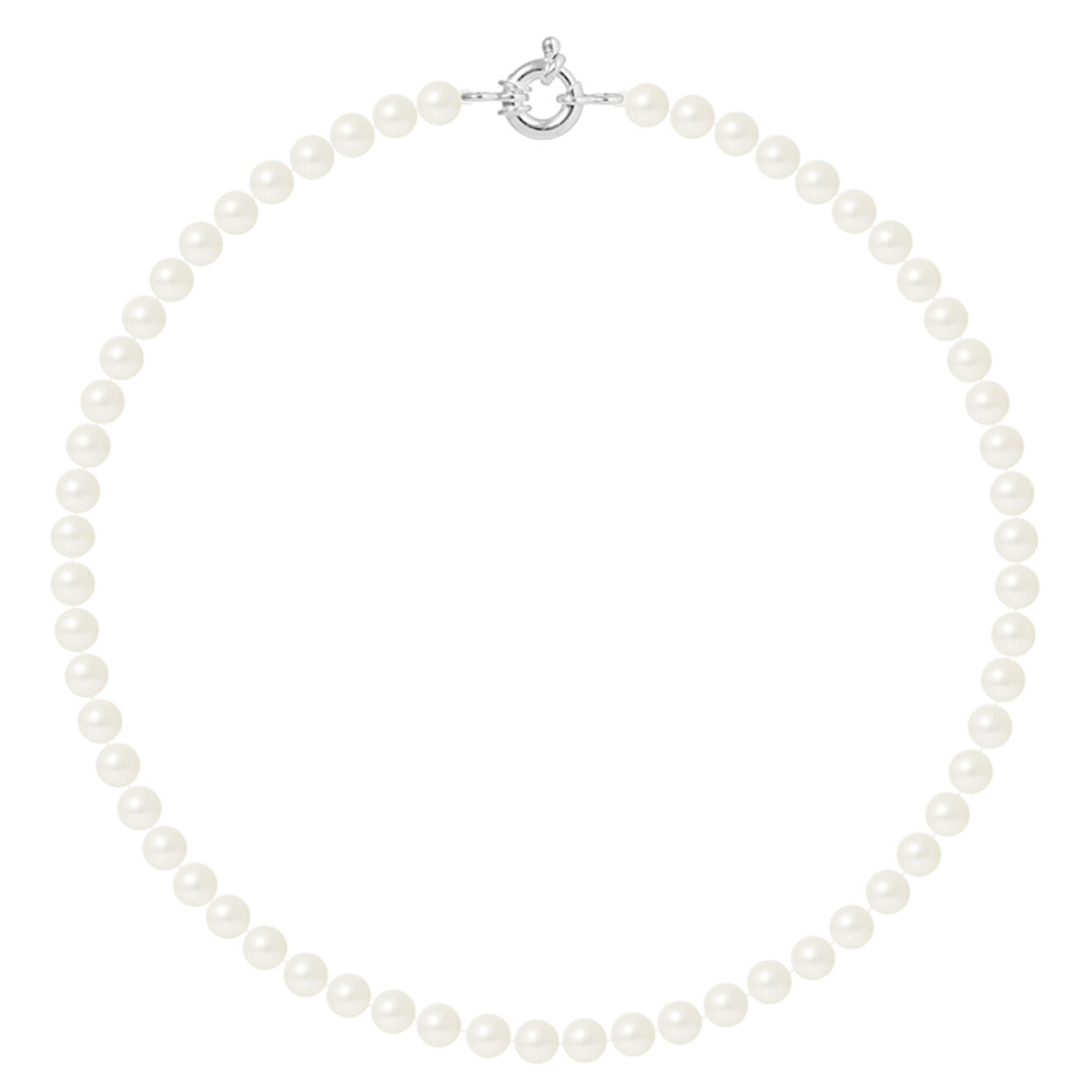 Mitzuko Collier Rang Argent Perles d'Eau Douce blanc naturel