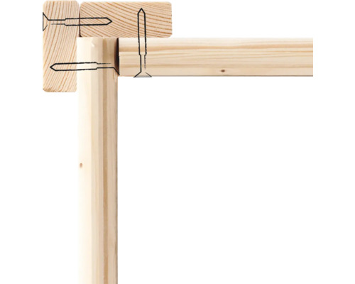 Verhoogd bed klassiek Karibu 2 173 x 89 x 82 cm naturel