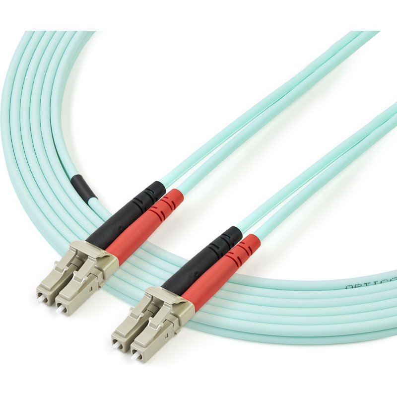 StarTech.com Câble Fibre Optique Multimode de 3m LC/UPC à LC/UPC OM4, Fibre Zipcord 50/125µm LOMMF/VCSEL, Réseaux 100G, Faible Perte d'Insertion, Cordon de Raccordement Fibre LSZH