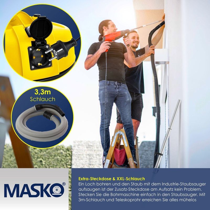 MASKO - 6in1 Multifunctionele Stofzuiger - Nat- en Droogzuiger - 30 Liter Opvangbak - 1800 Watt