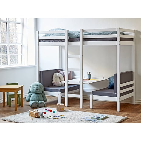 Spiloppe kombi køjeseng 90x200 cm - hvid