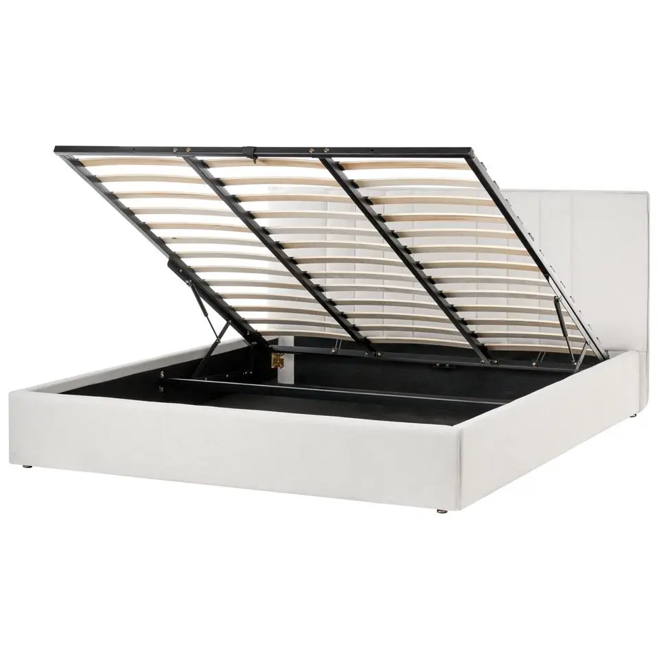 TARASCON - Tweepersoonsbed - Lichtbeige - 180 x 200 cm - Stof