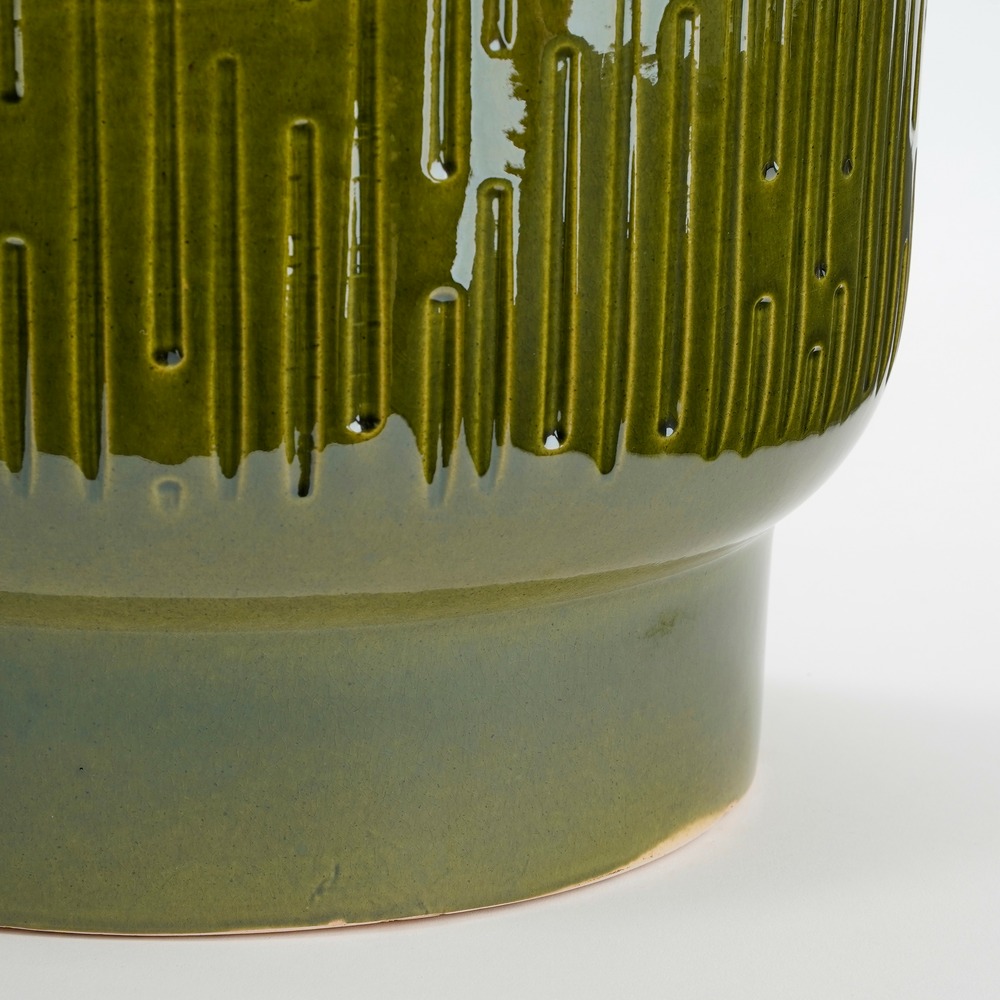 Mica decorations - cache-pot en terre cuite vert foncé d26