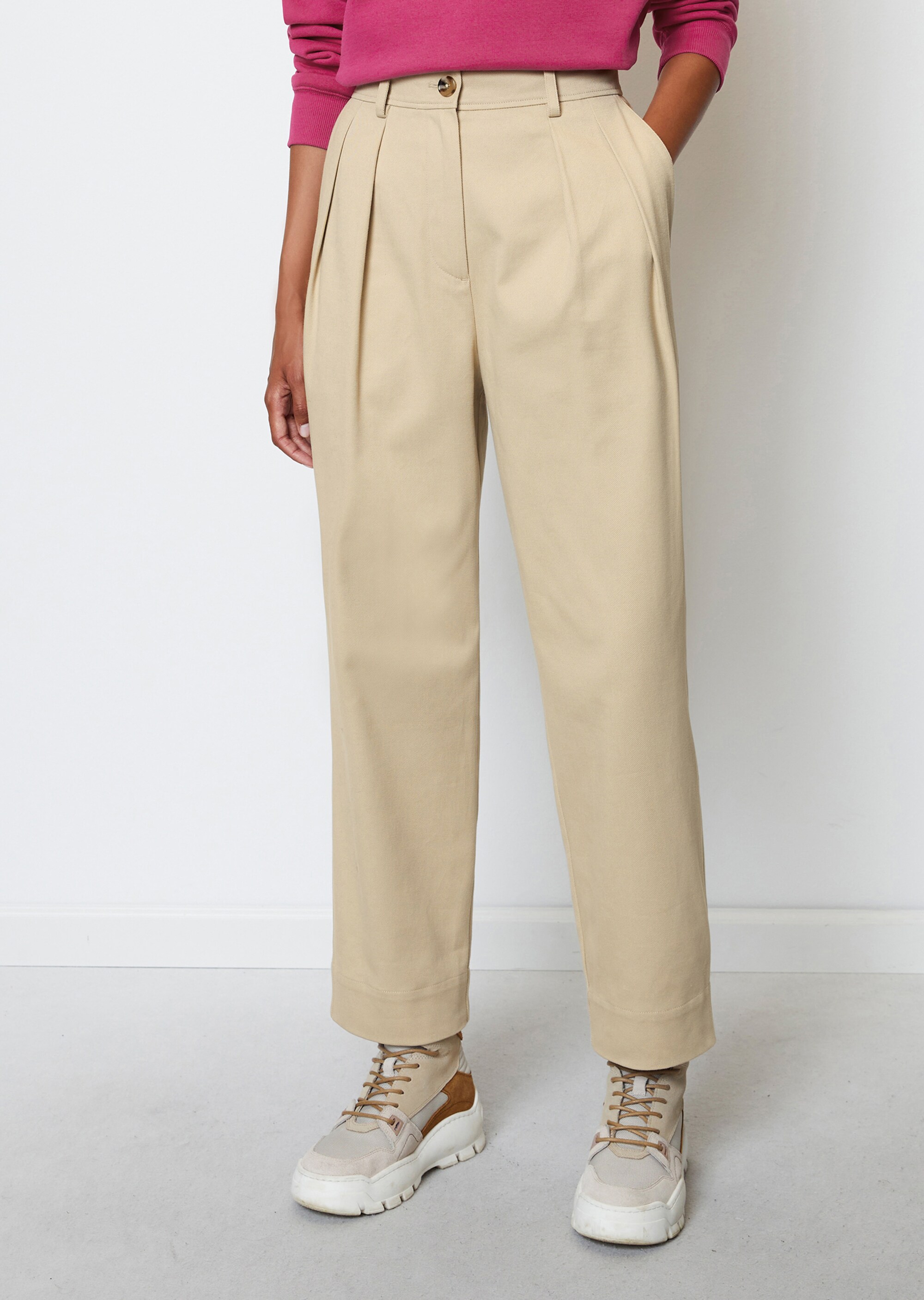 MO'P X CHEVIGNON High-Waist-Ballon-Hose loose aus stretchiger Twill-Qualität