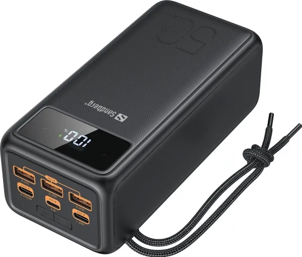 Sandberg Active - Powerbank - 50000 mAh - 185 Wh - 5 A - 3 output-stikforbindelser (USB) - på kabel: USB-C
