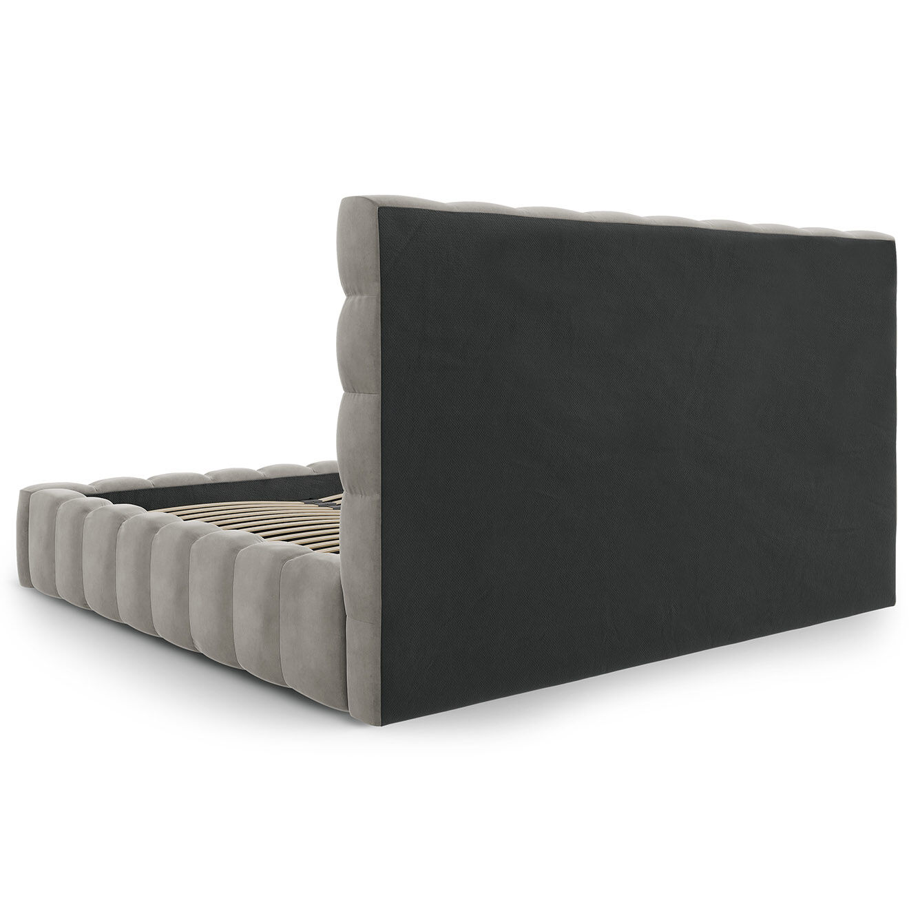 Cosmopolitan Design Lit avec coffre de rangement Bali Velours gris clair - 200x200 cm