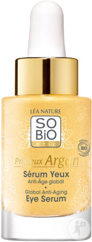 So'Bio Étic Précieux Argan Sérum Yeux Anti-Âge Global Flacon Compte-Gouttes 14ml