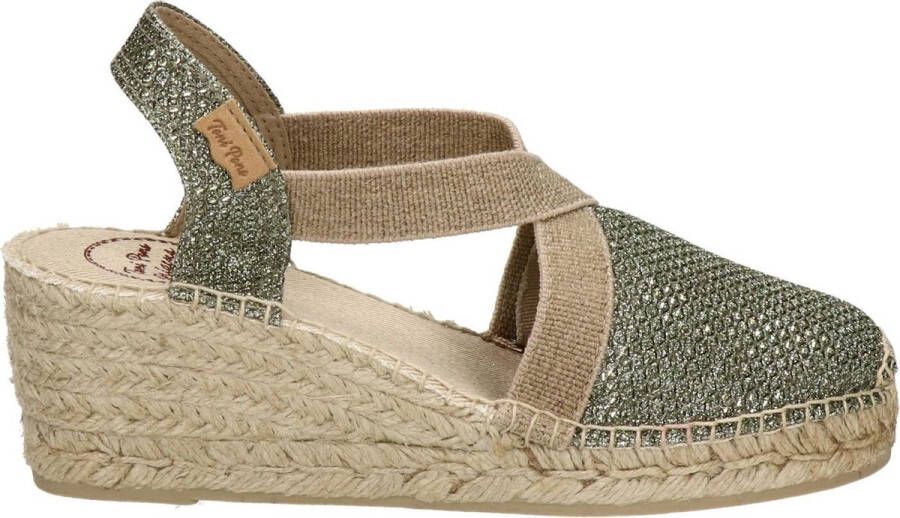 Toni Pons Triton Dames Espadrilles Caqui Groen Textiel TRITONcaqui