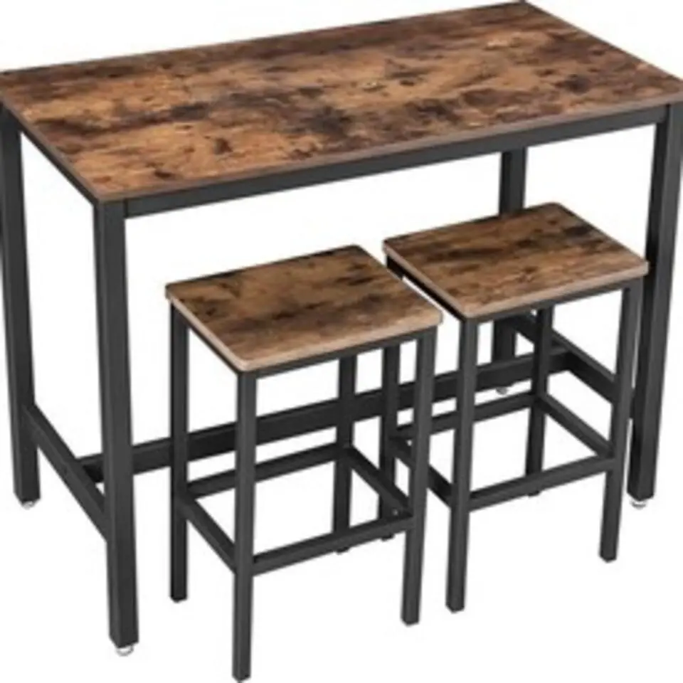 Parya home - Bartafel Set - 120x60x90 - Donkerbruin