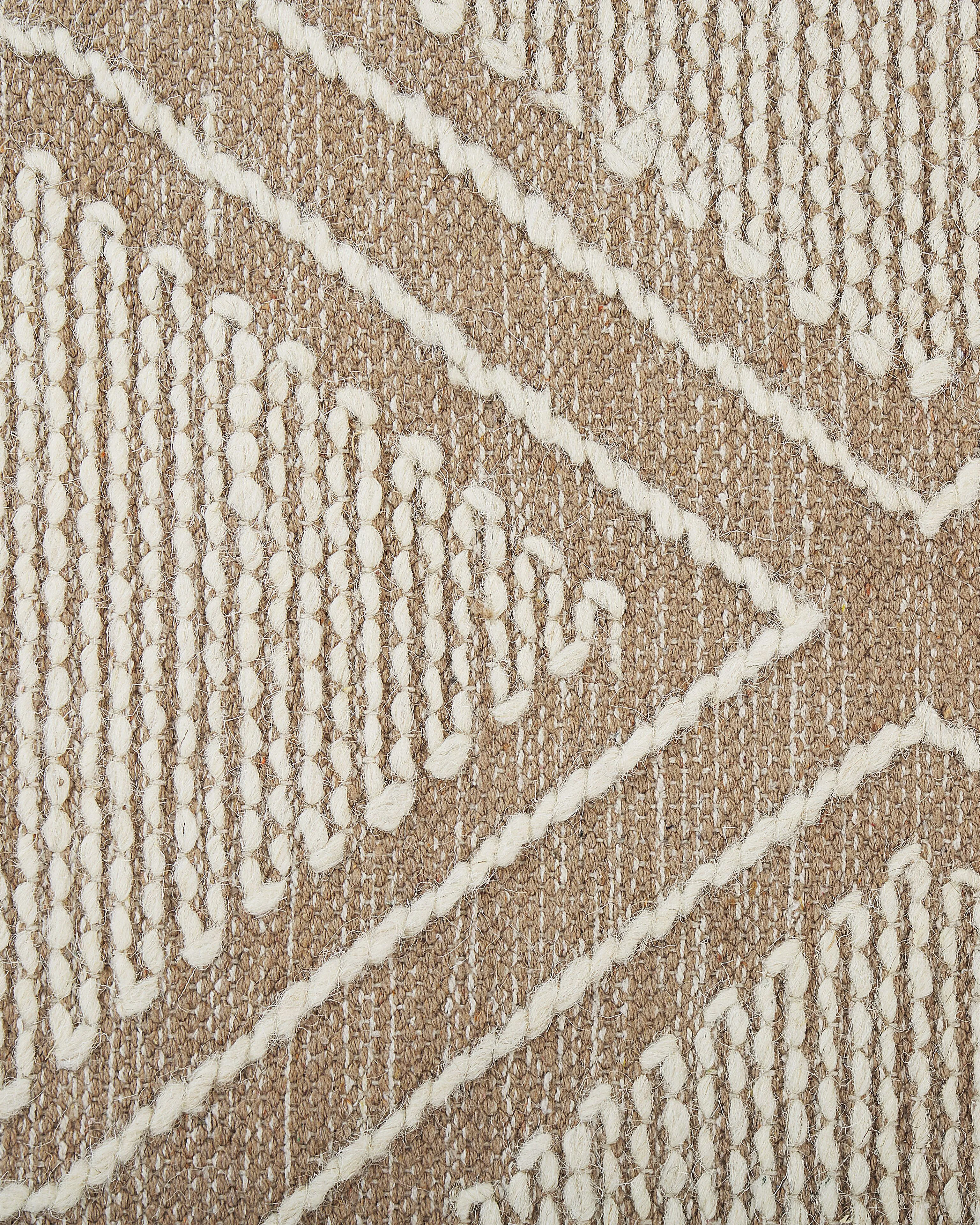 Vloerkleed KACEM Beige 160 x 230 cm Katoen
