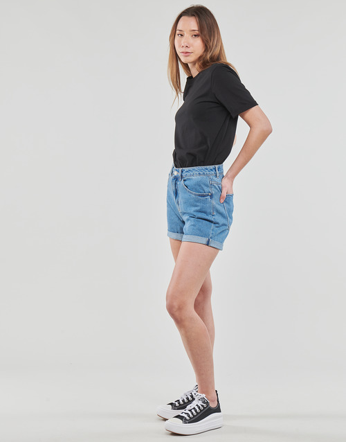 Pieces - PCRIA SS FOLD UP SOLID TEE - Noir