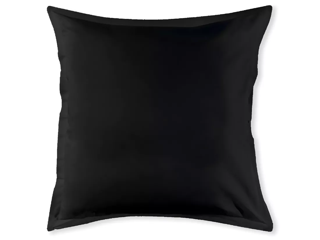 Lot de 2 taies d'oreiller en coton noir 64x64cm noir 64x64cm