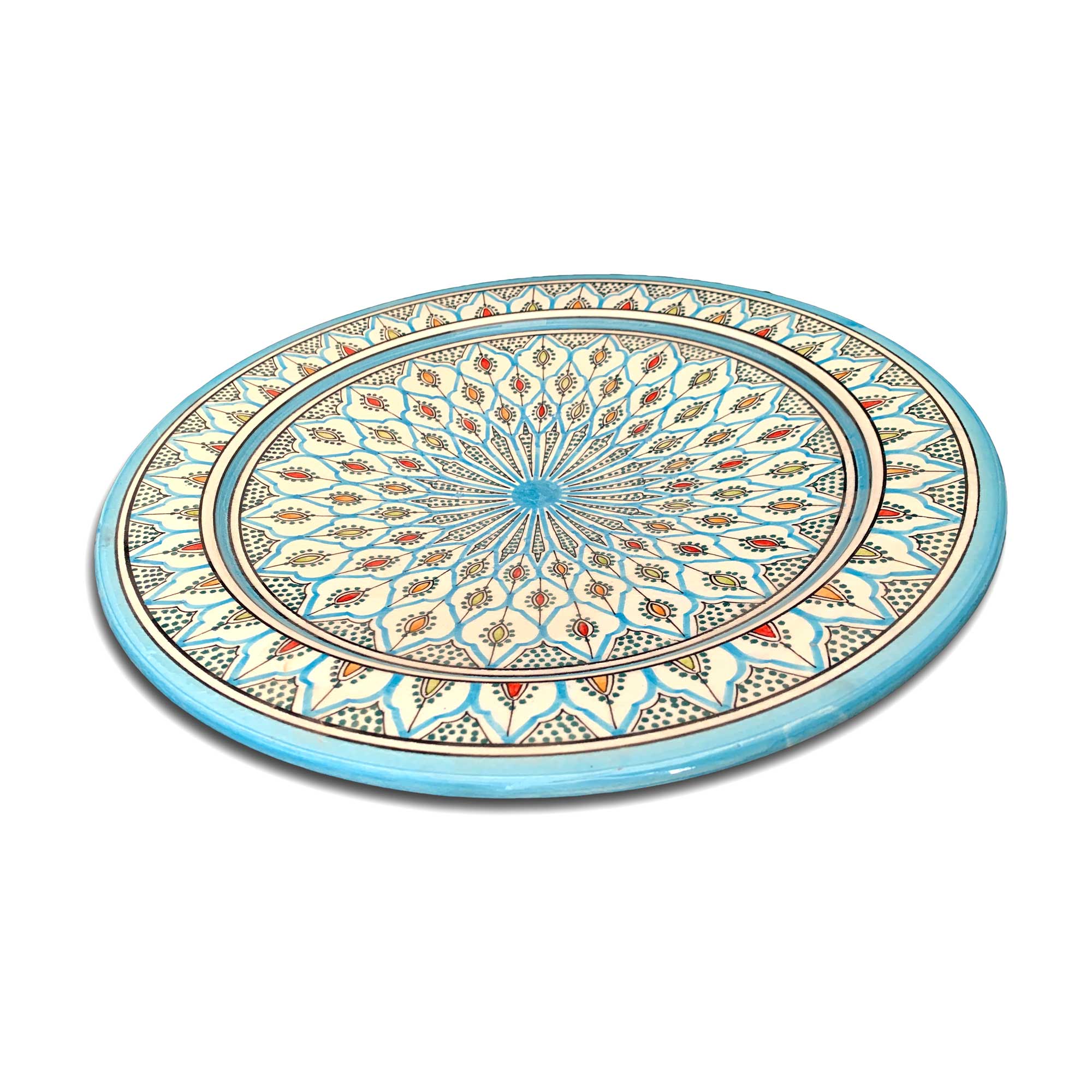 Zierteller, blau, multicolor, Ø 40 cm, H 6 cm von fischer's lagerhaus