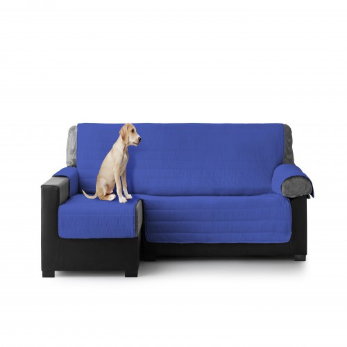 Capa acolchoada azul para chaise longue esquerda