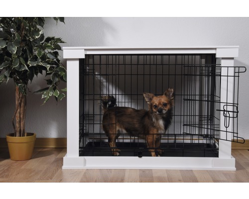 Huisdierbox met tafelblad 83x55x59 cm wit