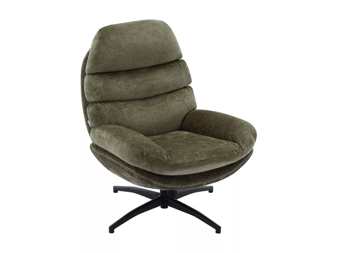 Fauteuil pivotant en tissu vert LIZUTA