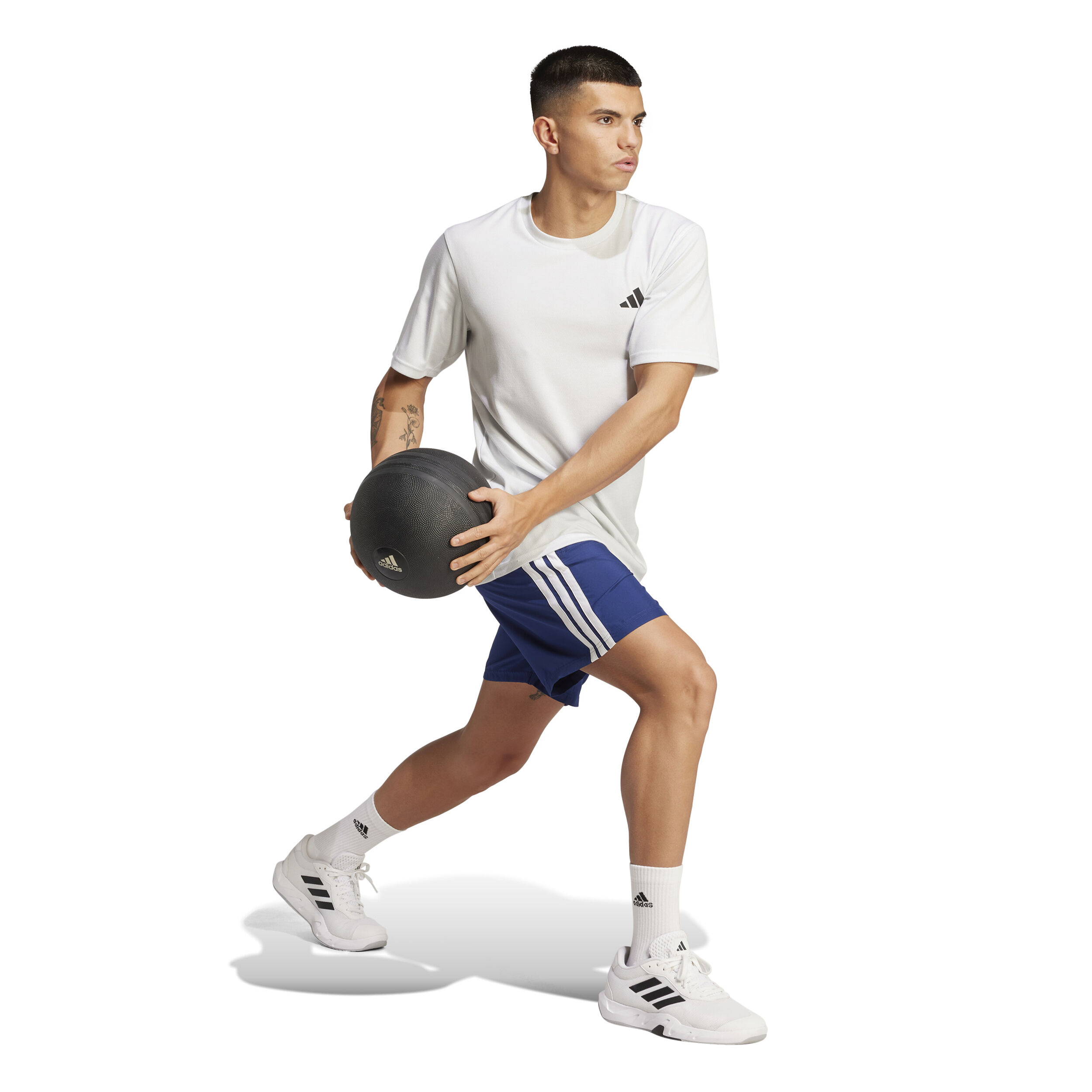 adidas Taining Essentials 3 Stripes Woven 7in Shorts Hommes - Bleu Foncé