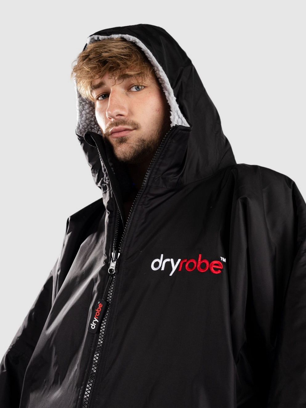 Dryrobe Advance Adults Small Long Sleeve Surf Poncho blk/grey