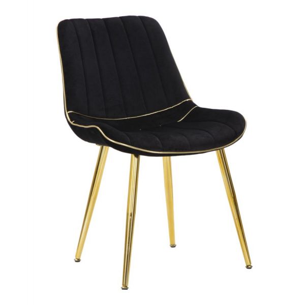 Mauro Ferretti Cadeira Paris Preto/dourado Conjunto 2 Pcs cm 51X59X79 - 142337000N