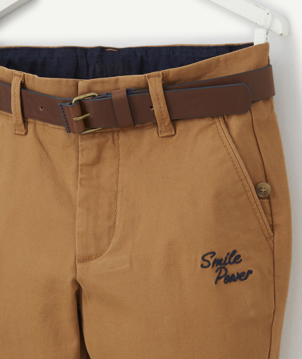 LE PANTALON CHINO CAMEL EN COTON AVEC CEINTURE