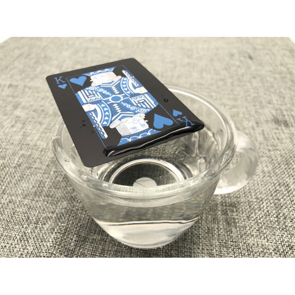 (54er Set) Poker Karten Deck Wasserfestes Jasskarten Spiel - Schwarz / Blau