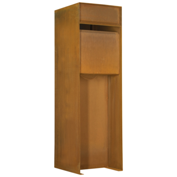 Brievenbus design staand cortenstaal 115 x 37 x 37 cm