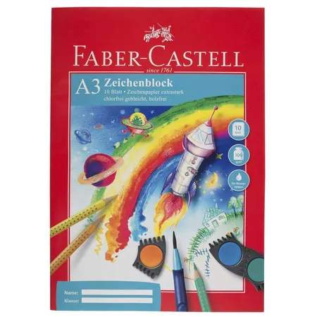 Faber-Castell Zeichenblock A3 perforiert FSC-Mix Faber, 10 Blatt