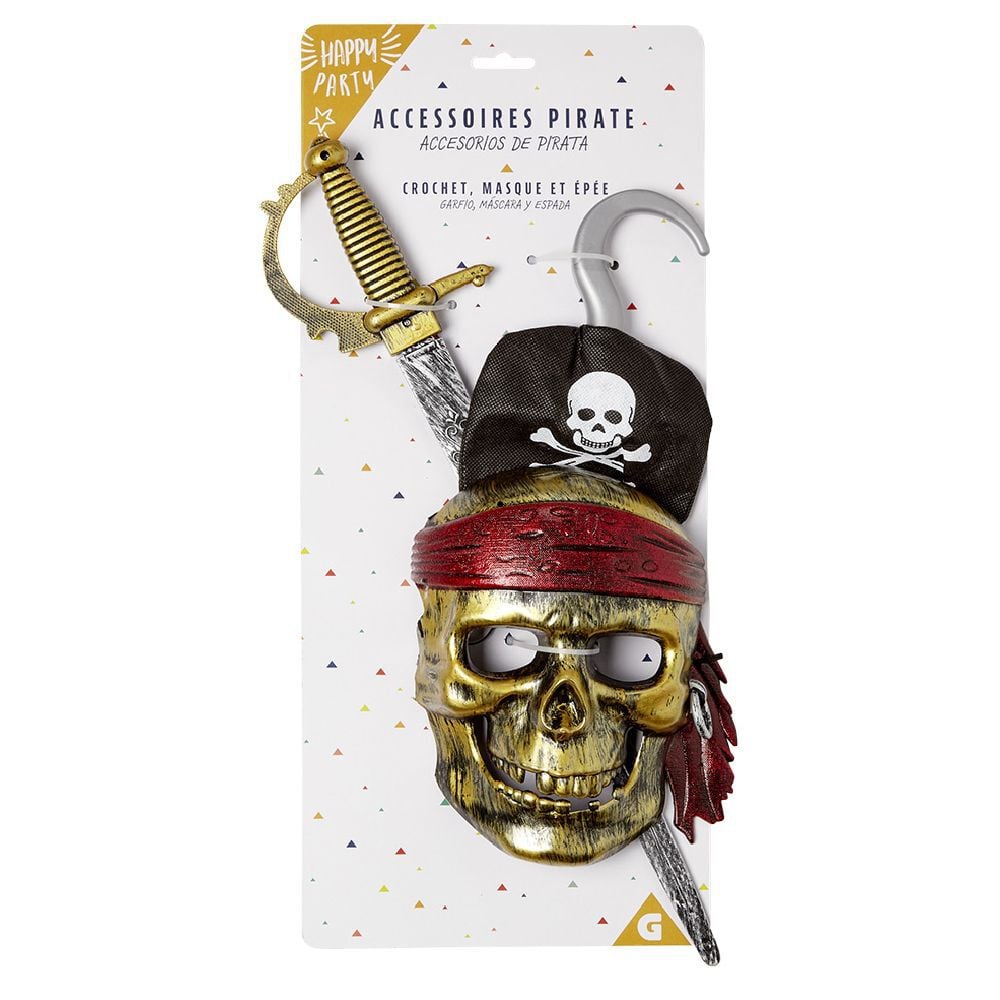 Masque de pirate crochet et épée